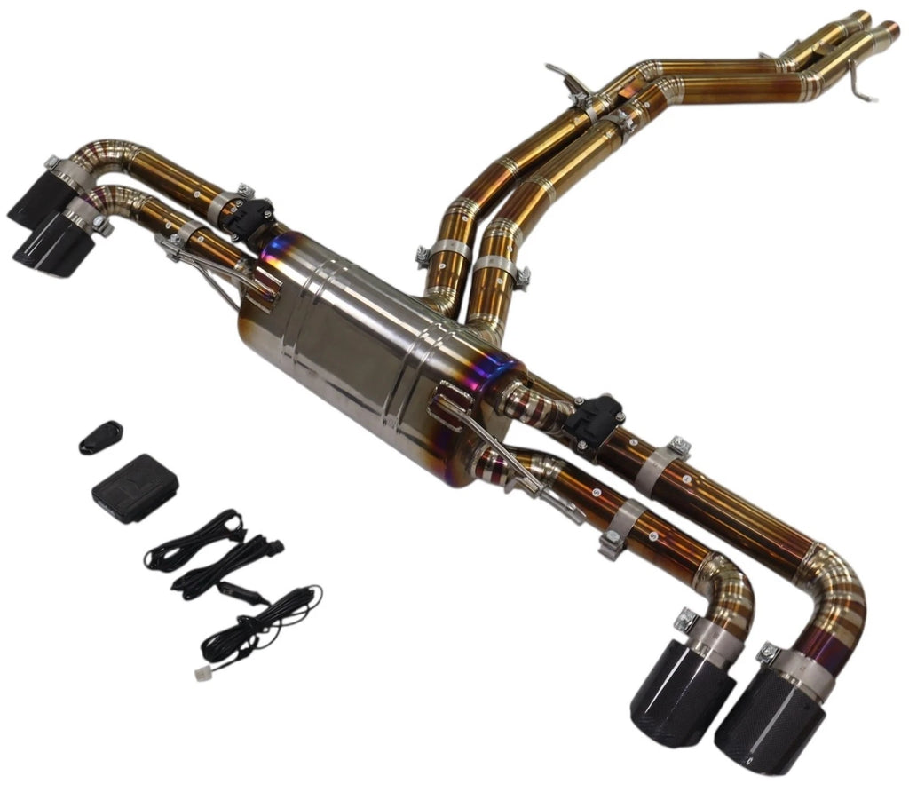 Titanium 3 Inch Exhaust to 4" Quad Exit Tips fits 2018+ Urus 4.0L Twin Turbo V8