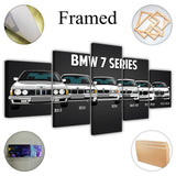 Canvas Printed Poster 5 Pieces HD Automotive M3 M5 Euro / European Sport Car Paintings Wall Art Pictures Modular Frame