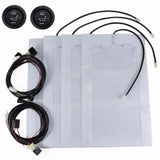 Universal 2 Seats Heated Seat Heater Kit 12V Carbon Fiber Round High Low Switch