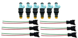 6 Fuel Injectors + Plug Connector Clips for M3 323i 325i 525i E36 E34 2.5L 3.0L