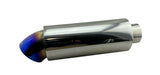 JDM 4" Burnt 45° Angled Tip Stainless Weld On Exhaust Muffler 3" Inlet Universal