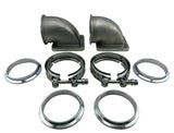 3" V-BAND T3 Cast Flange 90 Elbows T4 Turbo Charger 2 Exhaust Conversion Adapter