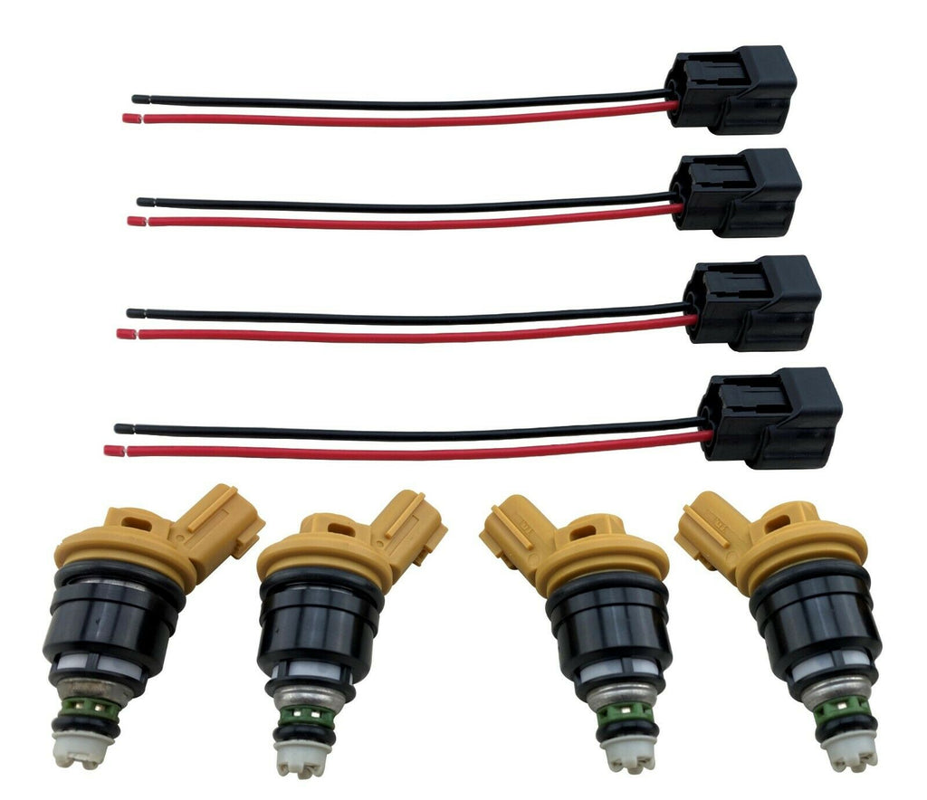 4 Side Feed Fuel Injectors 555cc 4 Hole for S13 S14 S15 SR20DET SR20 2.0L Turbo