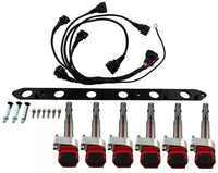 6 Ignition Coil Conversion + Wire Harness + Brackets fits R8 to R34 RB26DETT 2.6