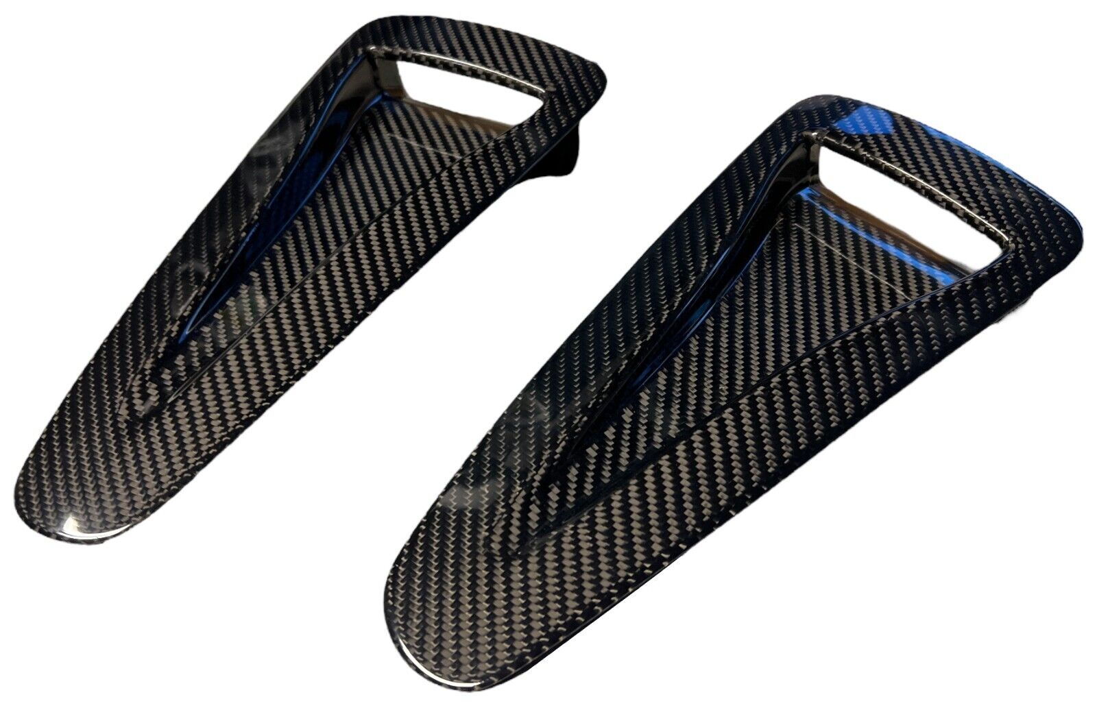 thumbnail image 2 of Carbon Fiber Hood Scoop Trim Bezels – For Dodge Challenger 2009-2014 – SHINEKA 2 of 5