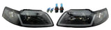Black Housing w/ Clear Corners LED Headlights for 1999-2004 Mustang GT Cobra SVT