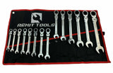 14 Pc 8-24mm Metric Flexible Head Ratcheting Wrench Combination Spanner Tool Set