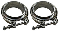 2 Pack V-Band Flanges 3.5 Inch Clamps Kit Male Female Turbo Outlet Exhaust VBand
