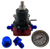 Low Pressure Carb Carburetor 20PSI Fuel Pump Pressure Regulator FPR Gauge w/ AN6