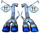 Quad Blue Tips Angle Cut Round Edge Axle Back Exhaust for 15+ WRX 2.0 STi 2.5 H4