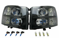 FITS 2007-2013 Chevy Silverado 1500 2500HD Black Housing Headlights Left + Right