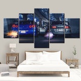 HD Canvas Printed Painting 5 Piece wall art JDM Skyline GTR R34 RB26DETT VS Supra MK4 2JZ-GTE Twin Turbo Car Poster Picture