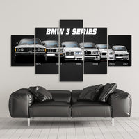Canvas Printed Poster 5 Pieces HD Automotive M3 M5 Euro / European Sport Car Paintings Wall Art Pictures Modular Frame