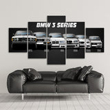 Canvas Printed Poster 5 Pieces HD Automotive M3 M5 Euro / European Sport Car Paintings Wall Art Pictures Modular Frame