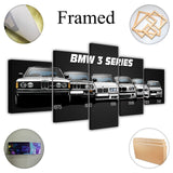 Canvas Printed Poster 5 Pieces HD Automotive M3 M5 Euro / European Sport Car Paintings Wall Art Pictures Modular Frame