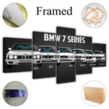 Canvas Printed Poster 5 Pieces HD Automotive M3 M5 Euro / European Sport Car Paintings Wall Art Pictures Modular Frame