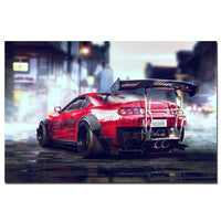 Toyota Supra MKIV MK4 Sports Car Poster 2JZ Canvas Cloth Fabric Print for Home Decor Wall Art Poster