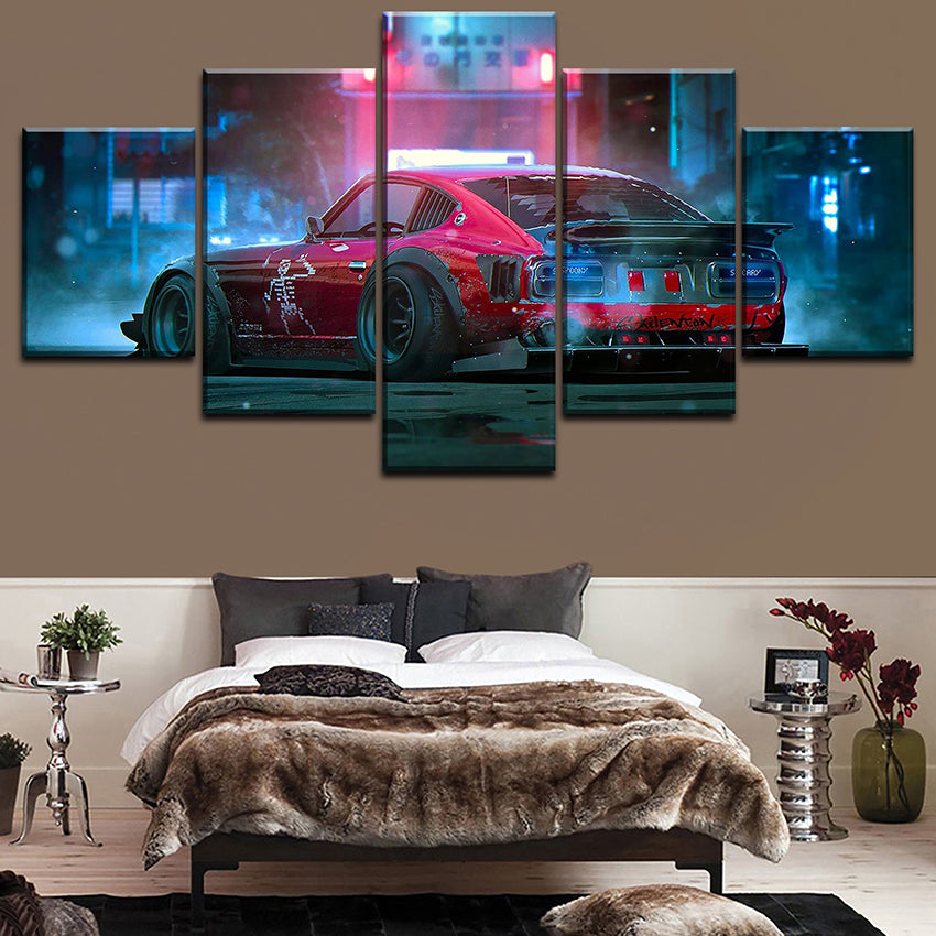 5 Pieces Dutsun 280z Car Poster Modern Home Decortive Wall Modular Pictures Framework Top-Rated Canvas Art Printed Painting