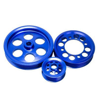 CRANK PULLEY SET FOR 1993-1997 TOYOTA SUPRA JZA80 2JZGTE 2JZ 2JZ-GTE UNDERDRIVE LIGHTWEIGHT CRANK PULLEY (3PCS) BLUE