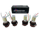 4x White 3157 LED Tail Brake Stop Backup Reverse Turn Signal Light Bulbs Pigtail