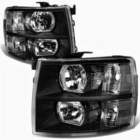 Pair of Headlights Head Lights Lamp Set for 07-14 Chevy Silverado 1500 2500 3500