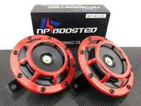 Universal LOUD Horns X2 Front Grill Mounted Red w/ Bracket 12V Horn Kit 110dB ++