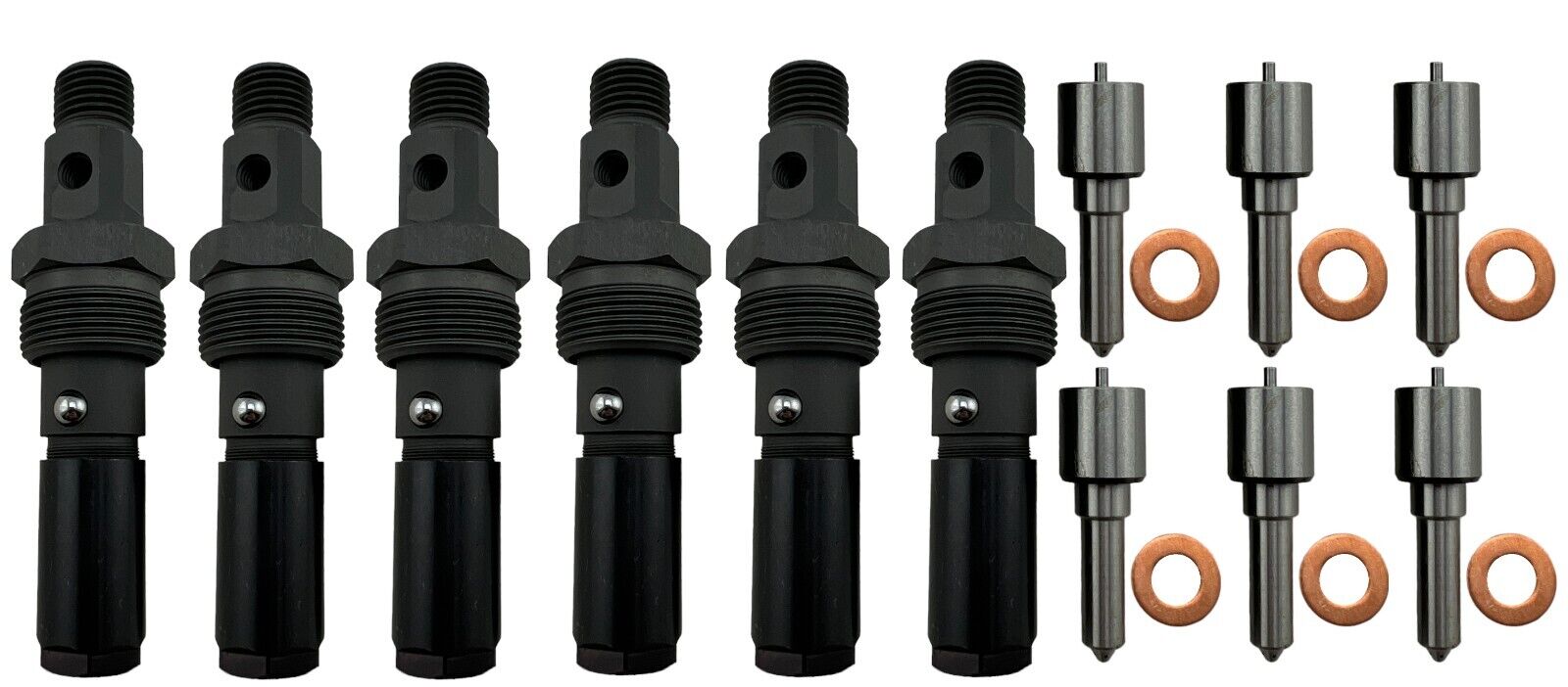 6 Fuel Injectors Nozzles 5x.022 + Body FOR 1994-98 Ram 5.9L Cummins Tu ...