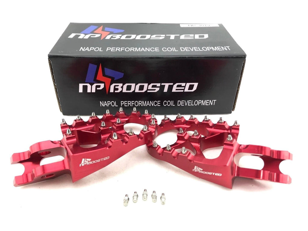 2001-18 Honda CRF150 CRF250 CRF450 Foot pegs Footrests WIDE Anodized Billet Red