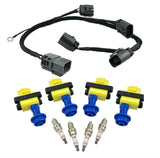 4 Ignition Coils Spark Plugs + Harness for S13 180SX 240SX Silvia CA18DET Pulsar