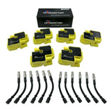 6 Ignition Coils & Plug Wires for C32 SLK32 AMG ML320 E320 CLK320 Crossfire 3.2L