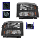 05-07 PAIR HEADLIGHTS SET FORD F-250 F-350 F250 F350 SUPERDUTY HARLEY DAVIDSON