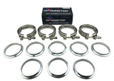 3" V-Band Flanges + Clamp Kit Male & Female for Exhaust Downpipe Stainless 4 Pcs