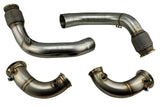 Twin 3" Catless Hi Flow Exhaust Downpipe for 2018+ M5 M8 F90 F91 F92 F93 S63 4.4