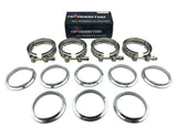 2.5" V-Band Stainless 4 Clamps 8 Flanges for Exhaust Turbo Downpipe Intercooler