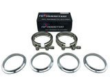 2 Pcs V-Band Flanges & Clamps 4" Coupler Size for Turbo / Exhaust / Intercooler