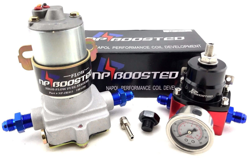 140 GPH HOT ROD RACING Electric Fuel Pump Kit with Reg & Gauge 14 PSI ...