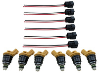 6 Side Feed Fuel Injectors 555cc for Nismo SR20DET RB25DET VG30DETT KA24 S13 S14