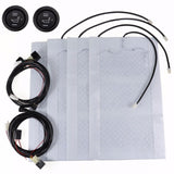 2 SEATS 12V UNIVERSAL HEATED SEAT HEATER KIT CARBON FIBER ROUND HI LO SWITCH SET