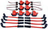 10MM WIRES RED & 8 PACK PRO HI OUTPUT PERFORMANCE IGNITION COIL PACKS LS1 LS6 LS