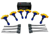 6 Pcs R35 Ignition Coil Packs & Connectors for RB20 RB25 RB26 1JZ-GTE 2JZ-GTE