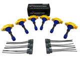 6 Pcs R35 Ignition Coil Packs & Connectors for RB20 RB25 RB26 1JZ-GTE 2JZ-GTE