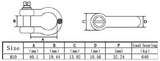 1.25" x 1.6" Inside Dimension M10 D Shape Shackle Universal Marine Buoy Bow Rope
